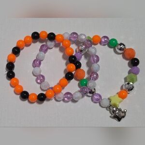 Hand Crafted Vibrant Beaded Bracelet Trio